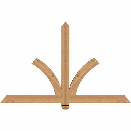 Ekena Millwork Redmond Smooth Timber Gable Bracket, Western Red Cedar, 60"W x 38"H x 3 1/2"D x 3 1/2"F, 15/12 Pitch GBW060X38X0404RED00SWR